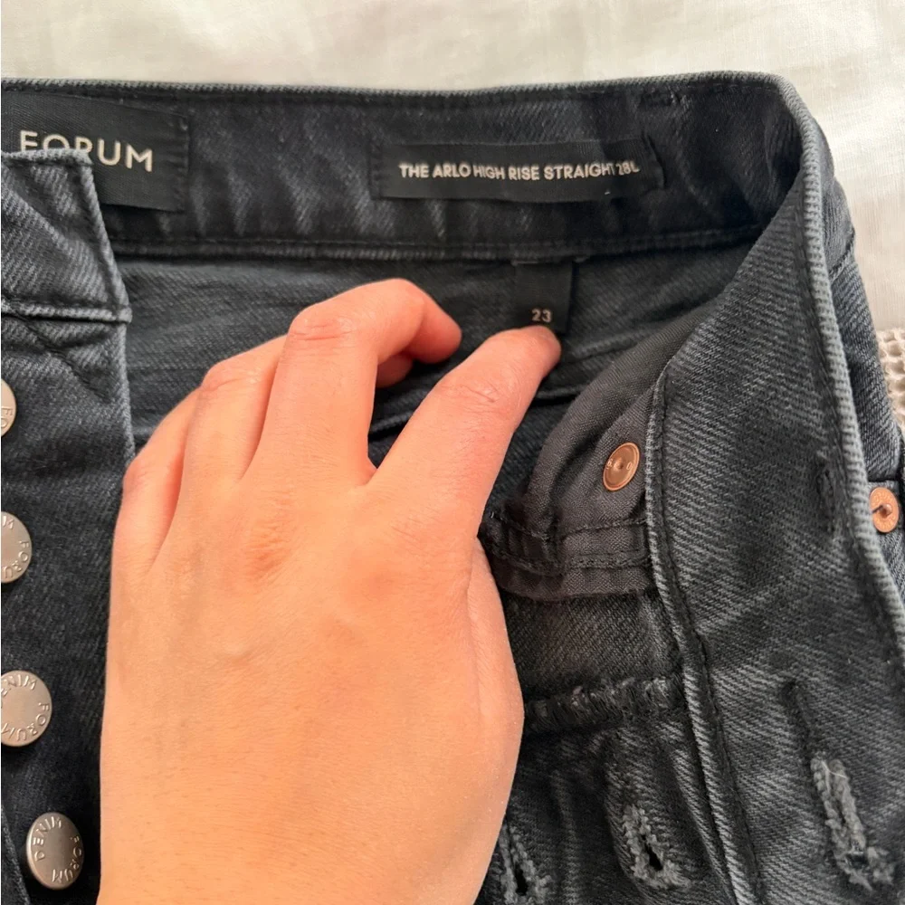 Denim Forum High Rise Black Jeans - Picture 2 of 4